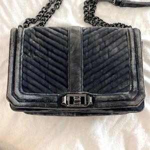 Rebecca Minkoff Blue Velvet convertible length Bag